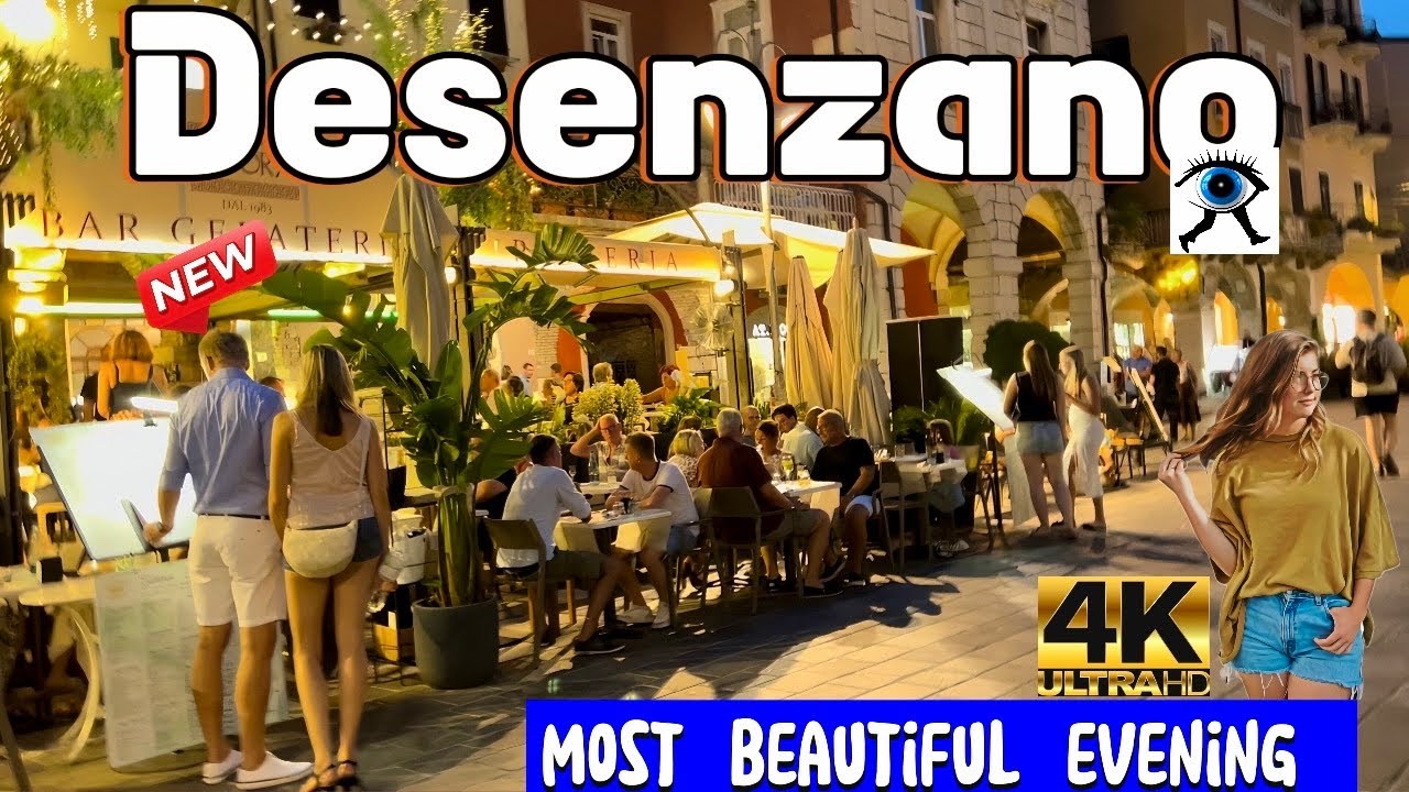 ITALY: DESENZANO - LAKE GARDA - EVENING WALKING TOUR - ITALY VLOG 4k60fps