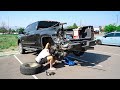 Fixing Totaled Duramax in Hotel Parking Lot!