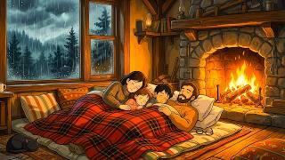A Rainy Day at Our Mountain Cabin | Cozy Family Moments by the Fire | Ghibli Style ASMR screenshot 3