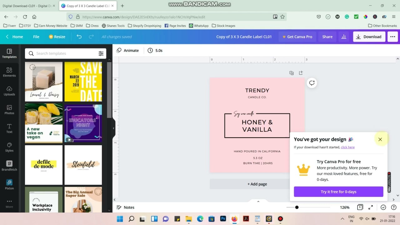 Candle Label Editing and Printing Guide