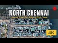 Amazing Drone Aerial View of North Chennai | 4K Stock Footage
