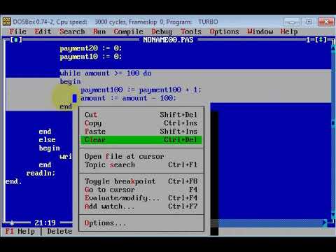 Turbo Pascal Programming #28 Cash Machine App 2 - YouTube