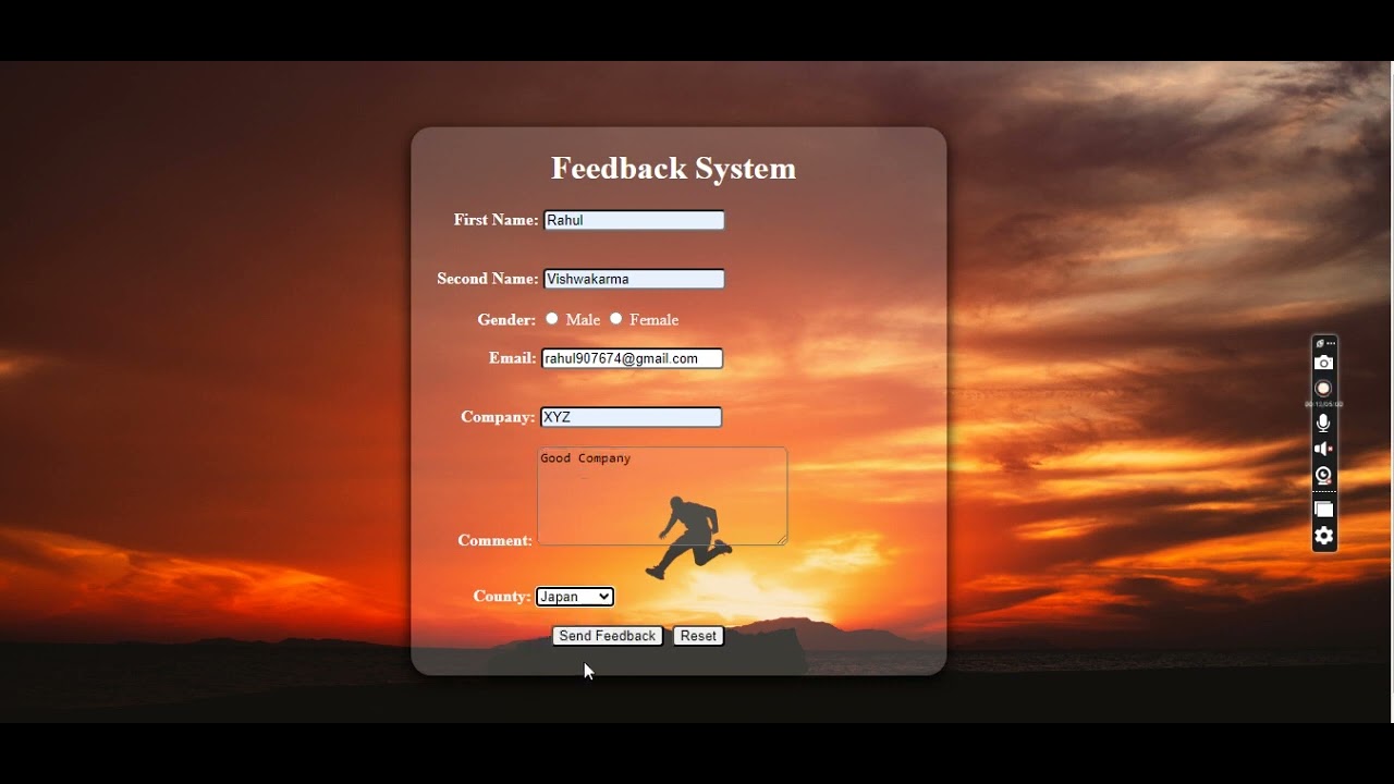 feedback system Using html css php Java script. - YouTube