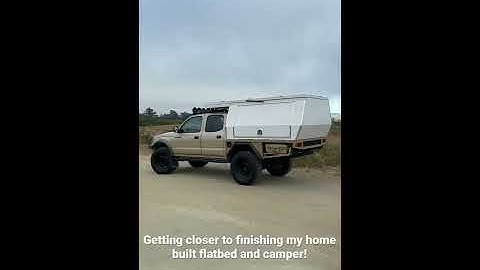 Home built 1st gen Tacoma flatbed camper!