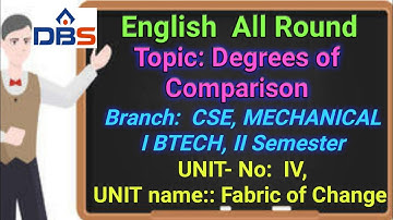 English All Round, Fabric of Change, Degrees of Comparison,