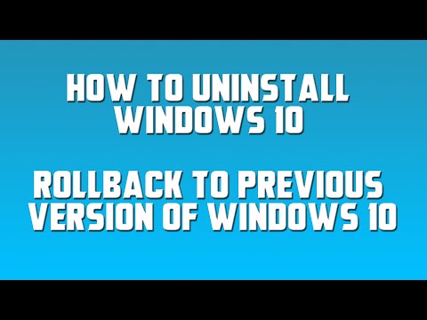 How to Uninstall Windows 10 version 2004, May 2020 Update