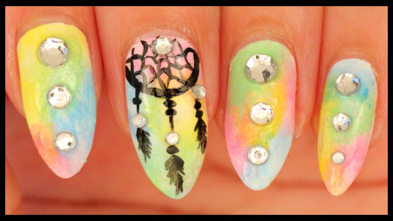 Round Dreamcatcher Nail Art Tutorial - wide 2