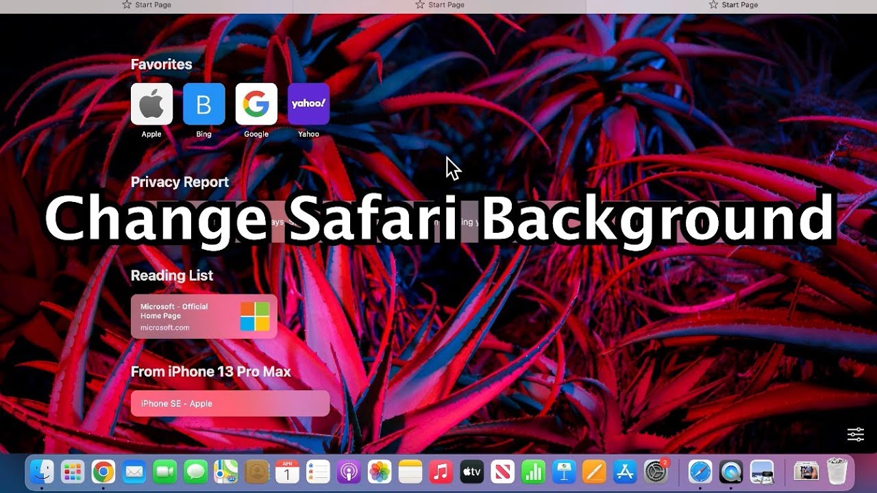 how to change safari wallpaper on mac