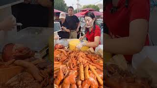 Expert Street Food Vendor Slicing Massive Braised Pork & Sausages