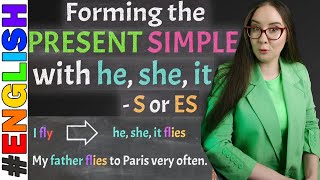 PRESENT SIMPLE TENSE: With HE / SHE / IT adding -S or - ES #English Lesson #learnenglishtoria