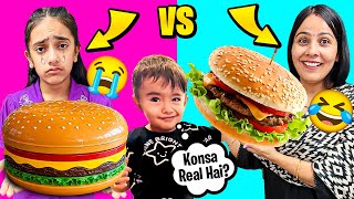 REAL V/S FAKE FOOD CHALLENGE!! *Unbelievable* 😲😱 FUNNY FOOD CHALLENGE😅 | @SamayraNarulaOfficial