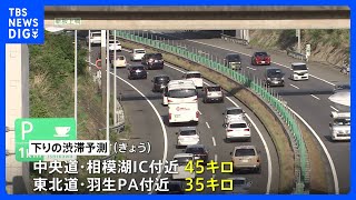 ゴールデンウイーク後半の4連休　きょうも高速道路の混雑続く　最大45キロの渋滞予測｜TBS NEWS DIG