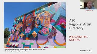 ASC Regional Artist Directory Pre-Submittal Info Session