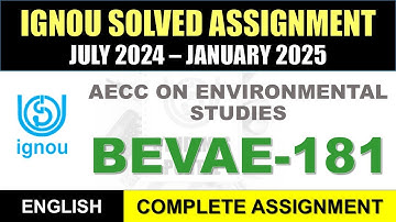 BEVAE 181 Solved Assignment 2024-25 | bevae-181 solved assignment in English | July 2024 to Jan 2025