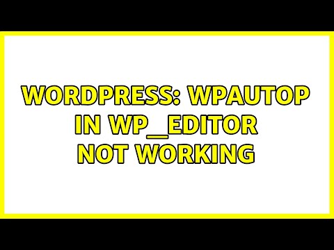 Wordpress: Wpautop in wp_editor not working