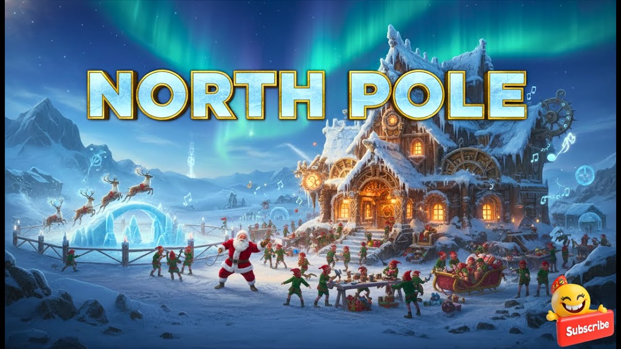 North Pole | Magical Arctic Christmas Music | Santa’s Workshop Adventure Background