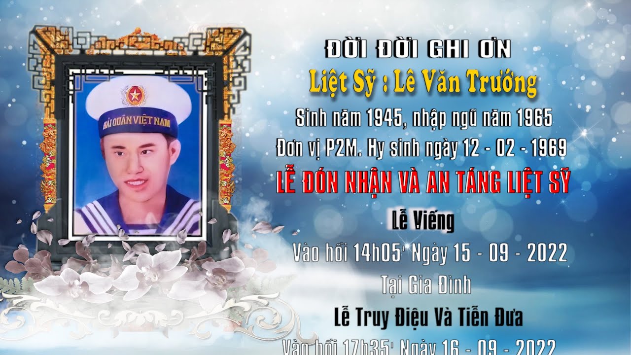 LỄ ĐÓN NHẬN VÀ AN TÁNG LIỆT SỸ LÊ VĂN TRƯỚNG - youtube