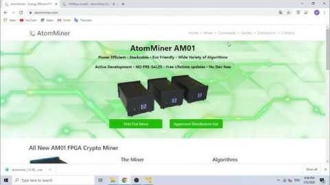 How to start mining with AtomMiner AM01 FPGA Crypto miner in Windows
