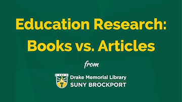 Education Research: Books vs. Articles