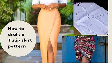 How to draft a tulip skirt pattern | Basic skirt pattern drafting #tulipskirt #skirt