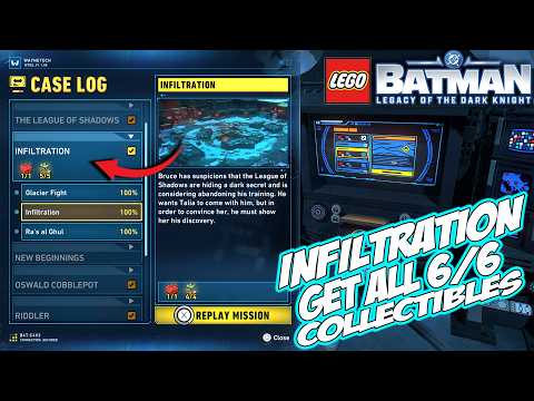 Lego Batman: Legacy of the Dark Knight - INFILTRATION All Collectibles (Red Brick,Bonsai Trees)