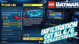 Lego Batman: Legacy of the Dark Knight - INFILTRATION All Collectibles (Red Brick,Bonsai Trees)