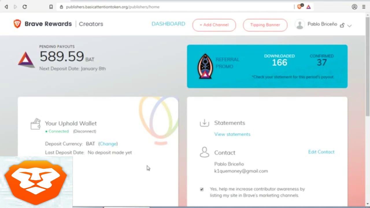 🚀CÓMO ASOCIAR TU CUENTA BRAVE A UPHOLD PARA COBRAR TUS GANANCIAS 2020💰