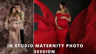 Maternity photo session in studio
