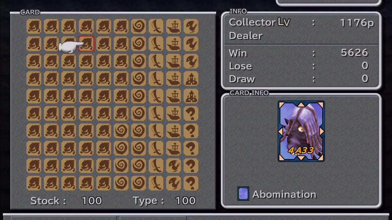 Final Fantasy 9 — All 100 Cards Complete with all 8 arrows