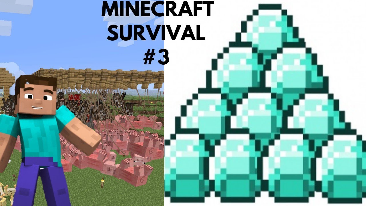 I found diamonds 😲😲 / minecraft survival #3 - YouTube