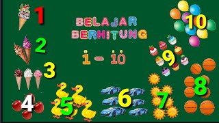 Video pembelajaran berhitung, membilang, dan mengenal angka atau nomor
bilangan cacah dari mulai satu sampai sepuluh ( 1, 2, 3, 4,5, 6,7, 8,
9, 10 / sat...