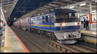 JR貨物EF210形300番台343号機+コキ21Bが南浦和駅5番線を通過する動画（2023.7.31 3098レ　新A256）