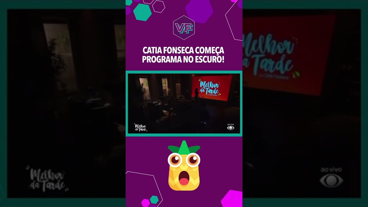 CATIA FONSECA COMEÇA PROGRAMA NO ESCURO! 😂 #Shorts | Virou Festa