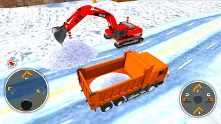 Real Snow Excavator Simulator  Heavy Dumper Truck Driving in Winter Roads screenshot 4