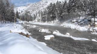 Ice Dam break along US 34 in Big Thompson Canyon February 2014