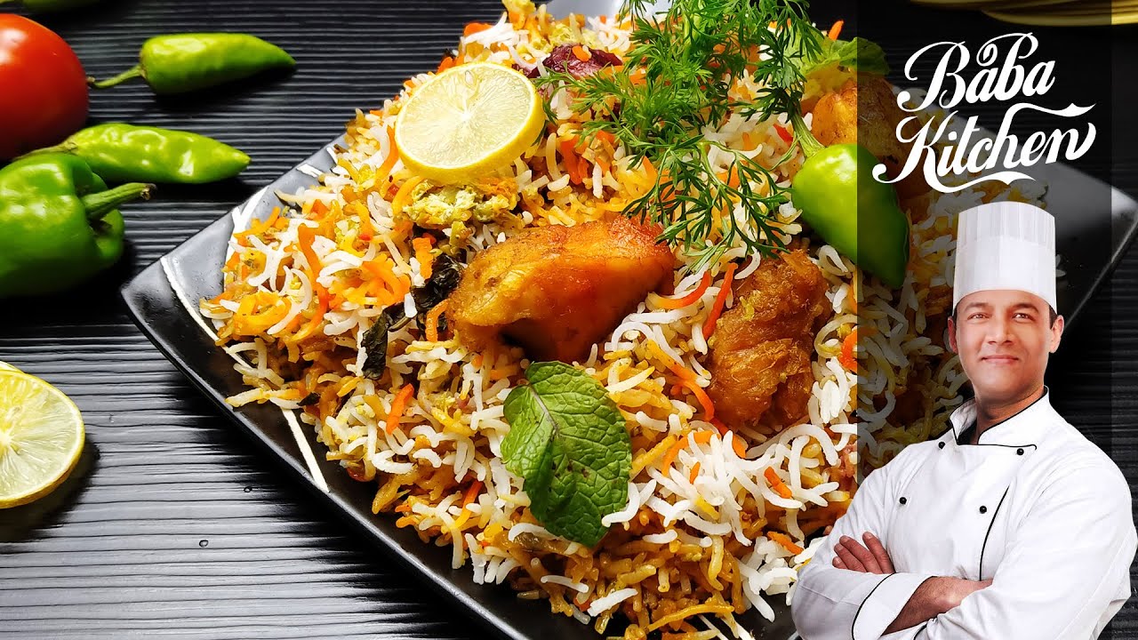 Hari Mirchon Aloo Bukharay ki Dawat chicken Biryani Recipe by Baba ...