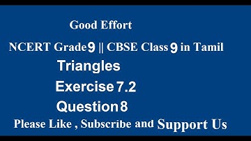NCERT Grade 9 || CBSE Class 9  - Triangles Exercise 7.2 - Question 8 in Tamil
