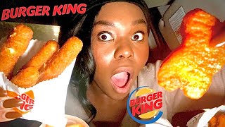 BURGER KINGs FIERY BUFFALO CHICKEN NUGGETS, FIERY CRISPY WRAP, CHEESE STICKS | Burger King mukbang