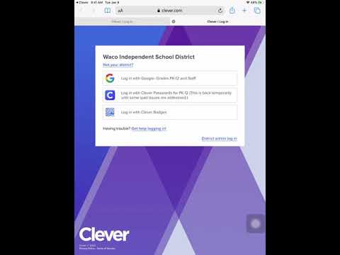 Logging into Clever on iPads- Waco ISD