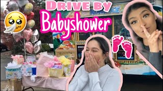 BEST SURPRISE DRIVE BY BABY SHOWER 🤰🏻💞🍼🚗 ** she had no idea**