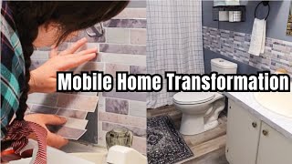 OLD SINGLE WIDE TRANSFORMATION // MOBILE HOME MAKEOVER // HOME IMPROVEMENTS BATHROOM