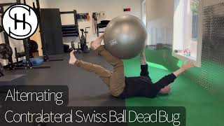 Alternating Contralateral Swiss Ball Dead Bug