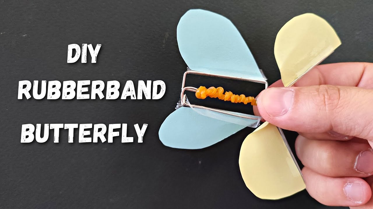 DIY rubberband butterfly - easy to make