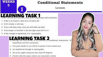 G8- CONDITIONAL STATEMENTS| Learning Task 1-2 Week 5