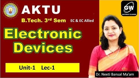 Lec-1 I UNIT-1 I Electronic Devices I EC III Sem I AKTU I by Dr. Neeti Ma