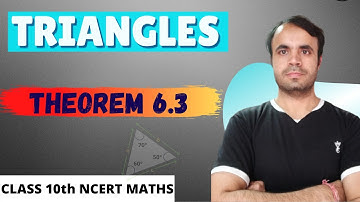 TRIANGLES Theorem 6.3 I Triangles Class 10 Maths Chapter 6 NCERT I AA Similarity Theorem