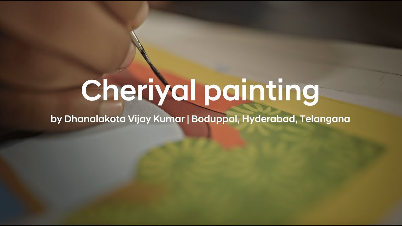 Handpainted Cheriyal Paintings by Dhanalakota Rakesh (13 x 19 in)