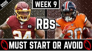 Must Start and Avoid Running Backs 2020 Fantasy Football Advice Week 9