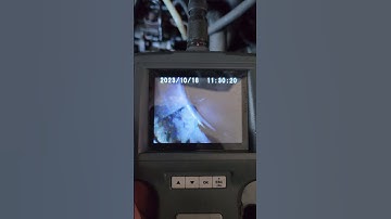 inspection of the engine with an endoscope. A hole in the piston #shortvideo #shortsvideo