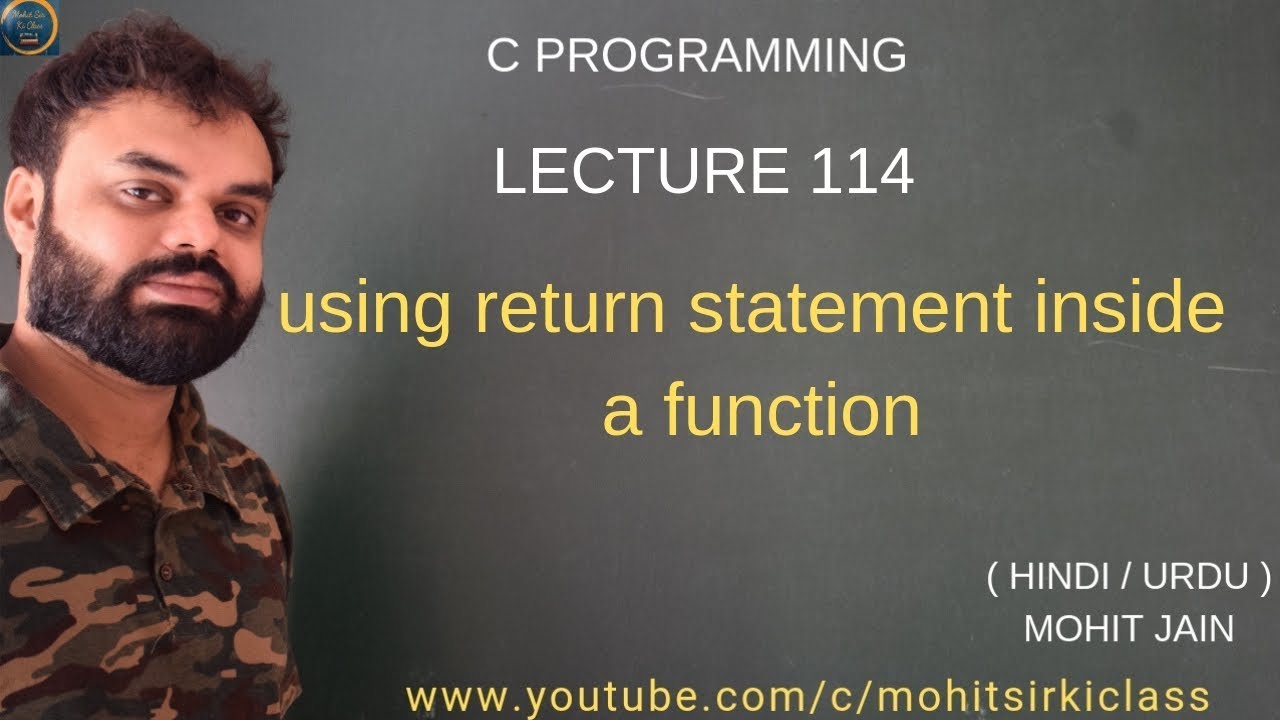 C PROGRAMMING LECTURE 114(HINDI/URDU) return STATEMENT IN FUNCTION BY ...